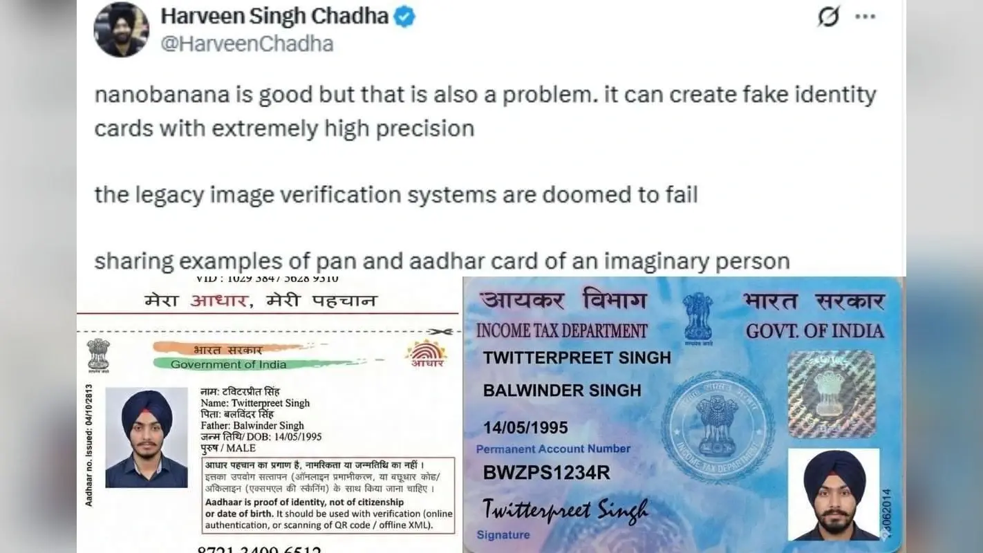 Fake Aadhaar-PAN सेकंडों में! Google Nano Banana ने मचाया सोशल मीडिया पर हंगामा