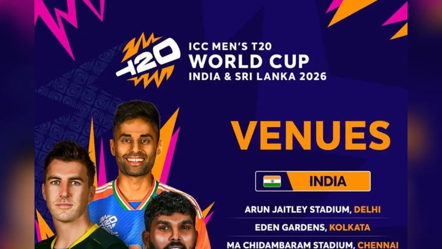T20 वर्ल्ड कप 2026 के लिए वेन्यू की घोषणा, भारत और श्रीलंका के इन स्टेडियम में खेले जाएंगे मुकाबले