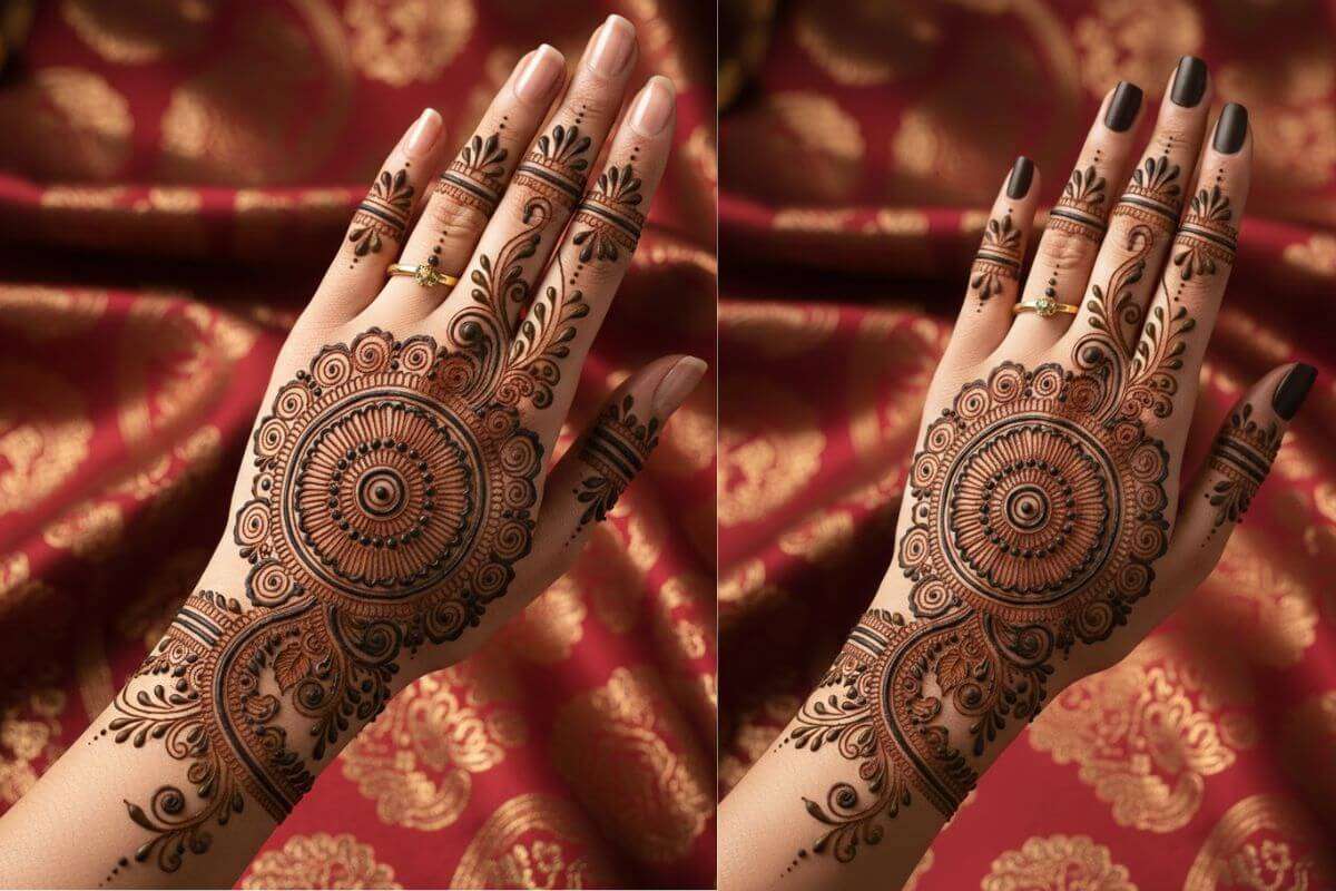 Beautiful Circle Mehndi Design For Hand