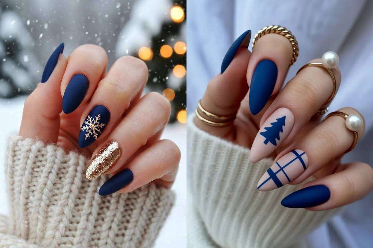 Cold Theme Christmas Nail Art Designs