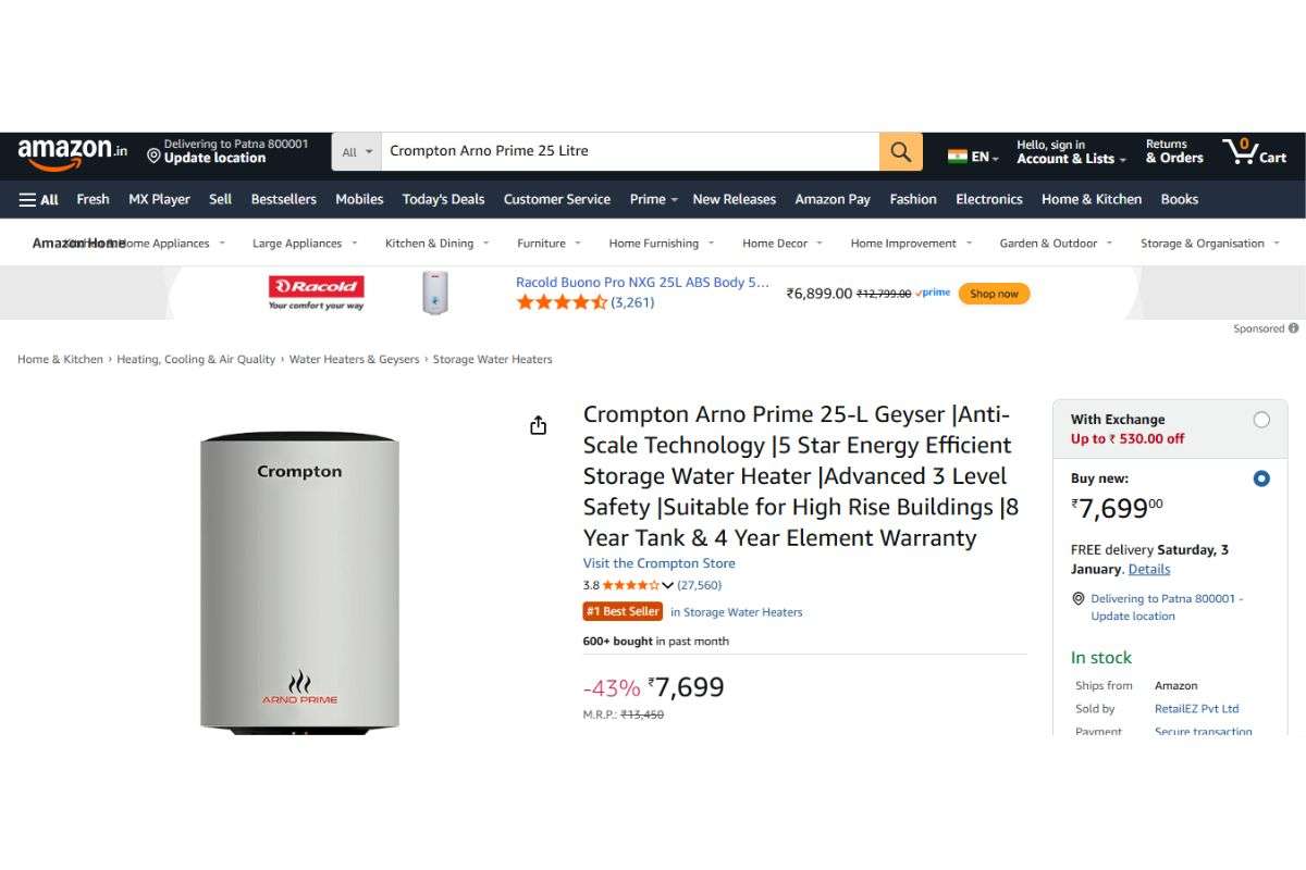 Crompton Arno Prime 25 Litre