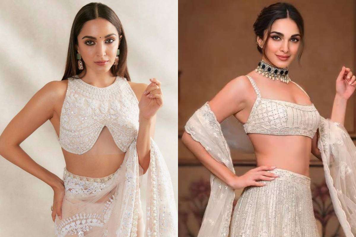 Designer White Pearl Blouse Design for Party Look