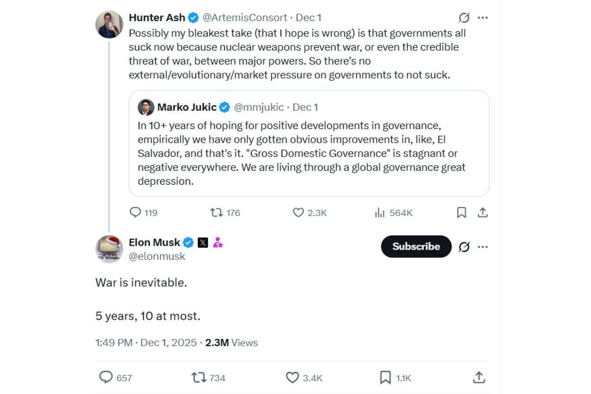 Musks reply to the the thread post
