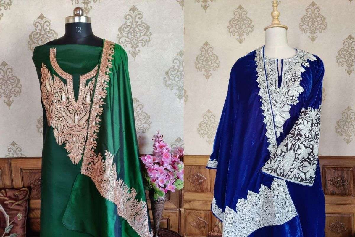 Kashmiri zari or silk suit (Image Source: pinterest)