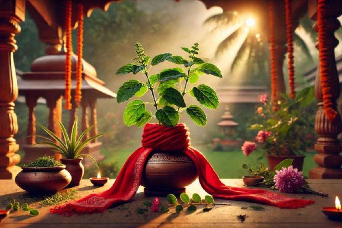 Tulsi Poojan Diwas Image - AI Generated 