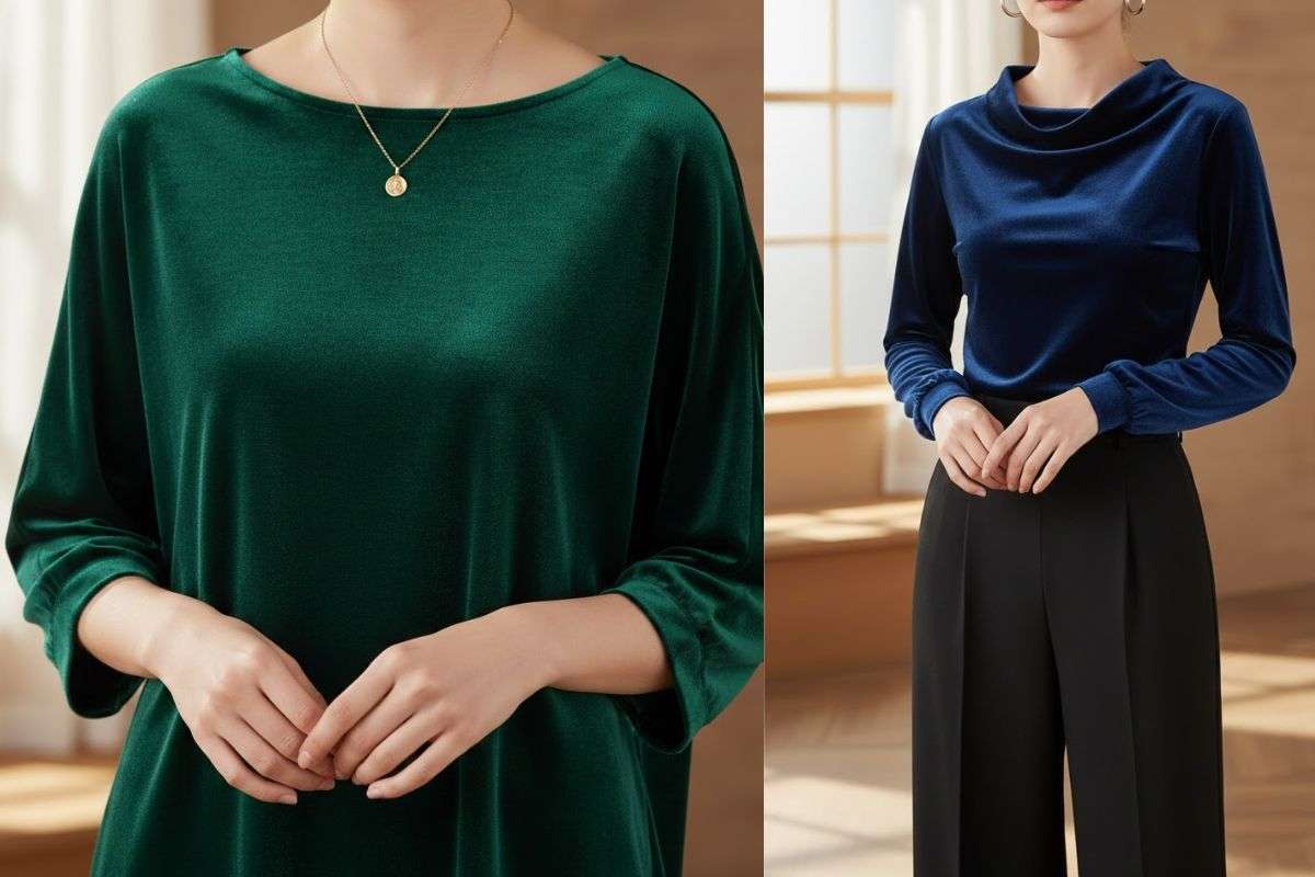 Plain Velvet Top Design
