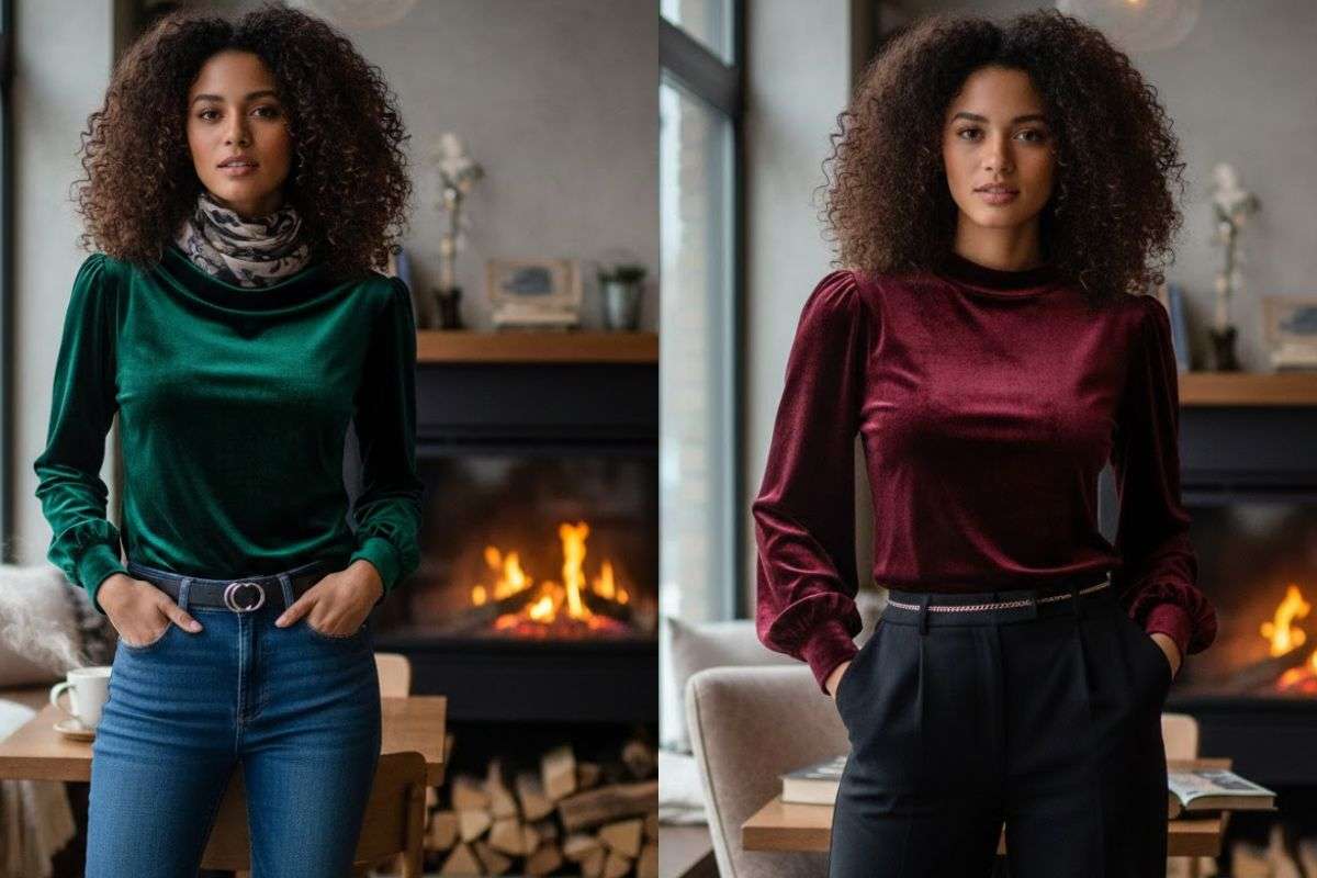 Full Sleeve Velvet Top Design