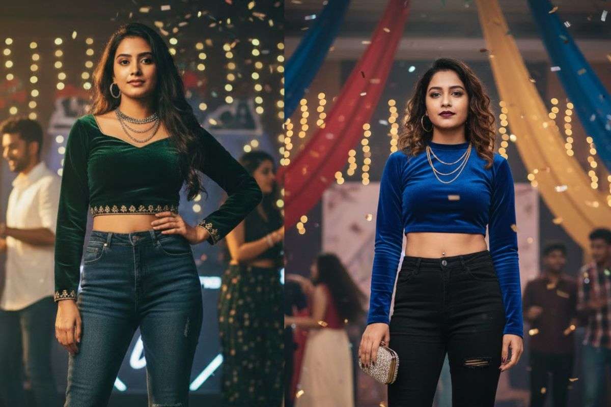 Crop Velvet Top Design