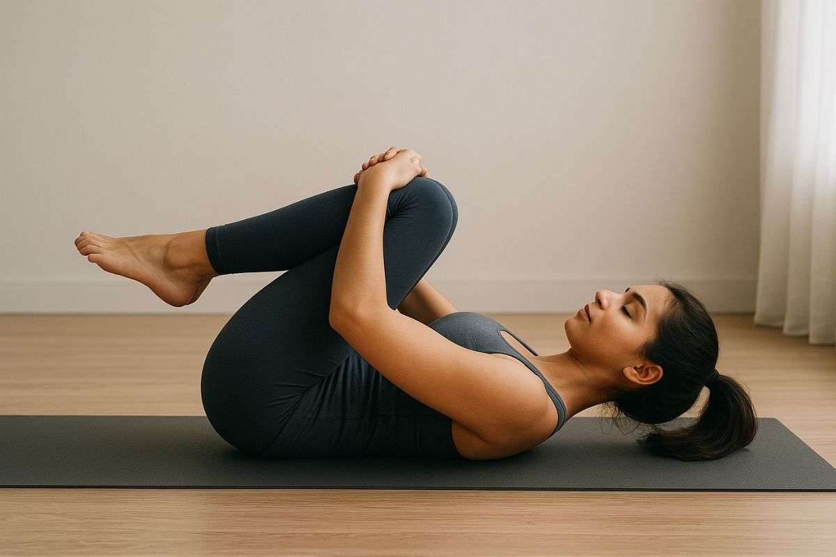 Wind Releasing Pose exercise (image Source: AI)