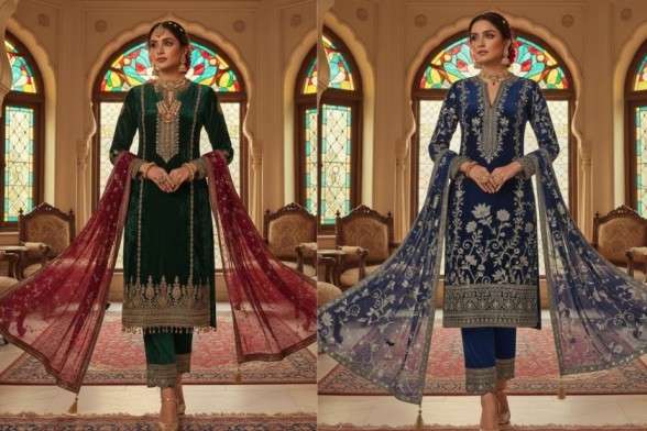 Velvet Kurti Set With Dupatta