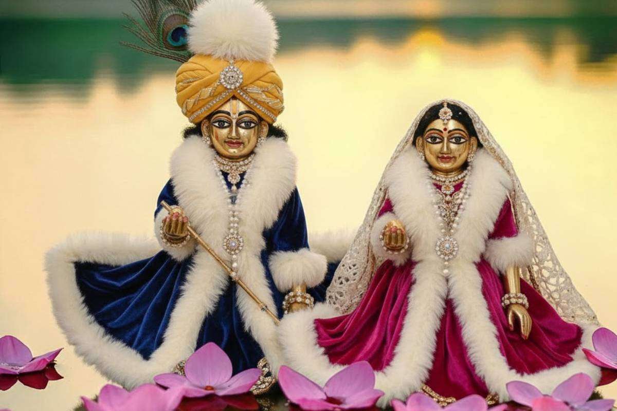 Woolen Fur Coat Style Dress for Laddu Gopal