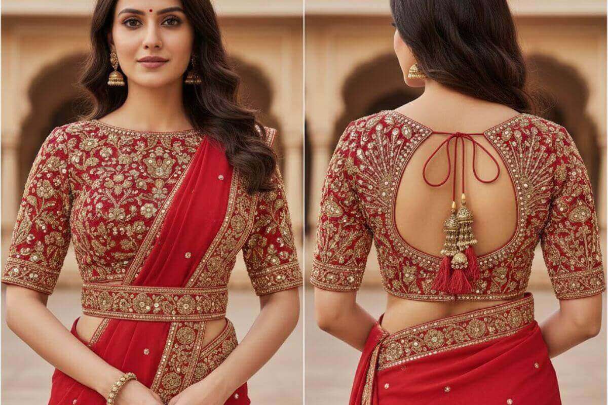 heavy work blouse design