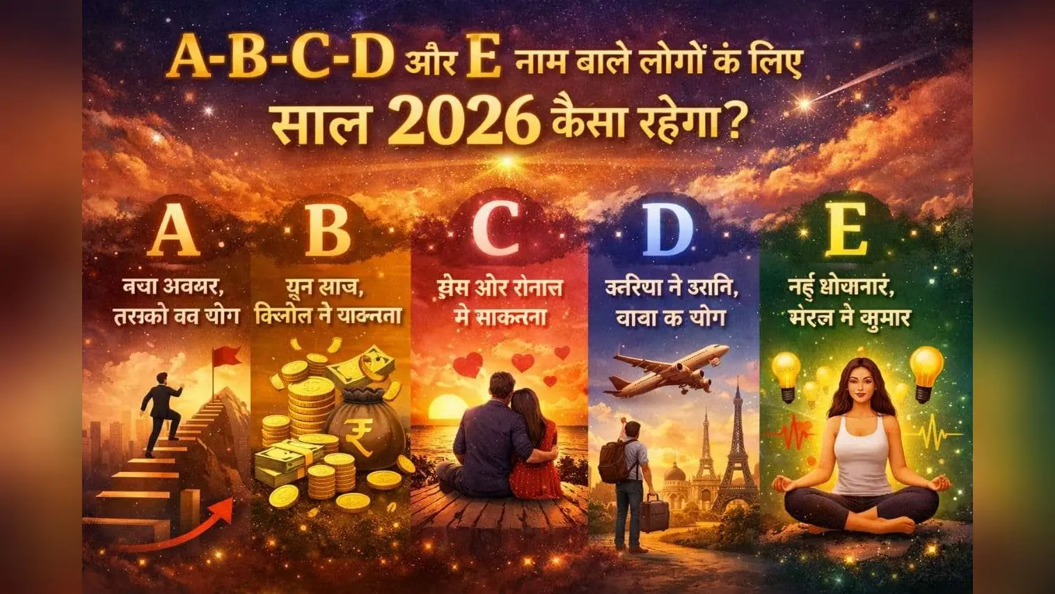 A-B-C-D और E नाम वाले लोगों के लिए साल 2026 कैसा रहेगा? Astrologer ने बताया- आपकी एक गलती डालेगी सफलता में बाधा