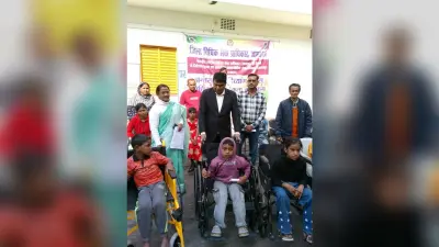 शिविर लगाकर दिव्यांग बच्चों को दी गयी ट्राईसाइकिल