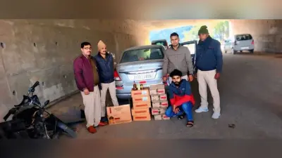 लग्जरी कार से भारी मात्रा में शराब जब्त, चालक गिरफ्तार