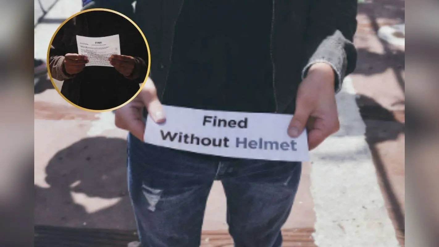 Fined Without Helmet : ये क्या! गुमला में खड़ी कार का रांची में कट गया बाइक चालान