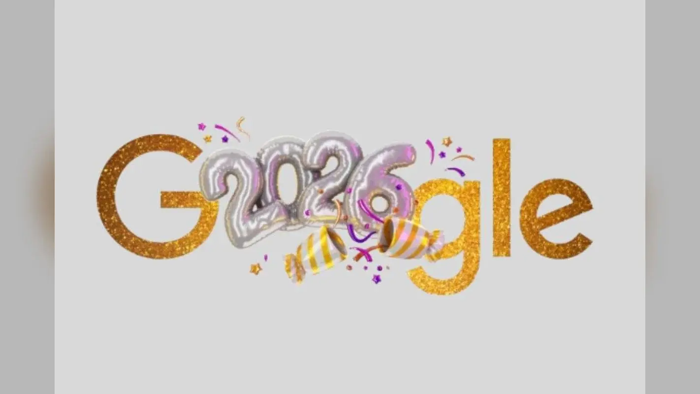 नये साल पर Google Doodle का बदला अंदाज, गोल्ड–सिल्वर थीम में मना रहा 2026 का जश्न