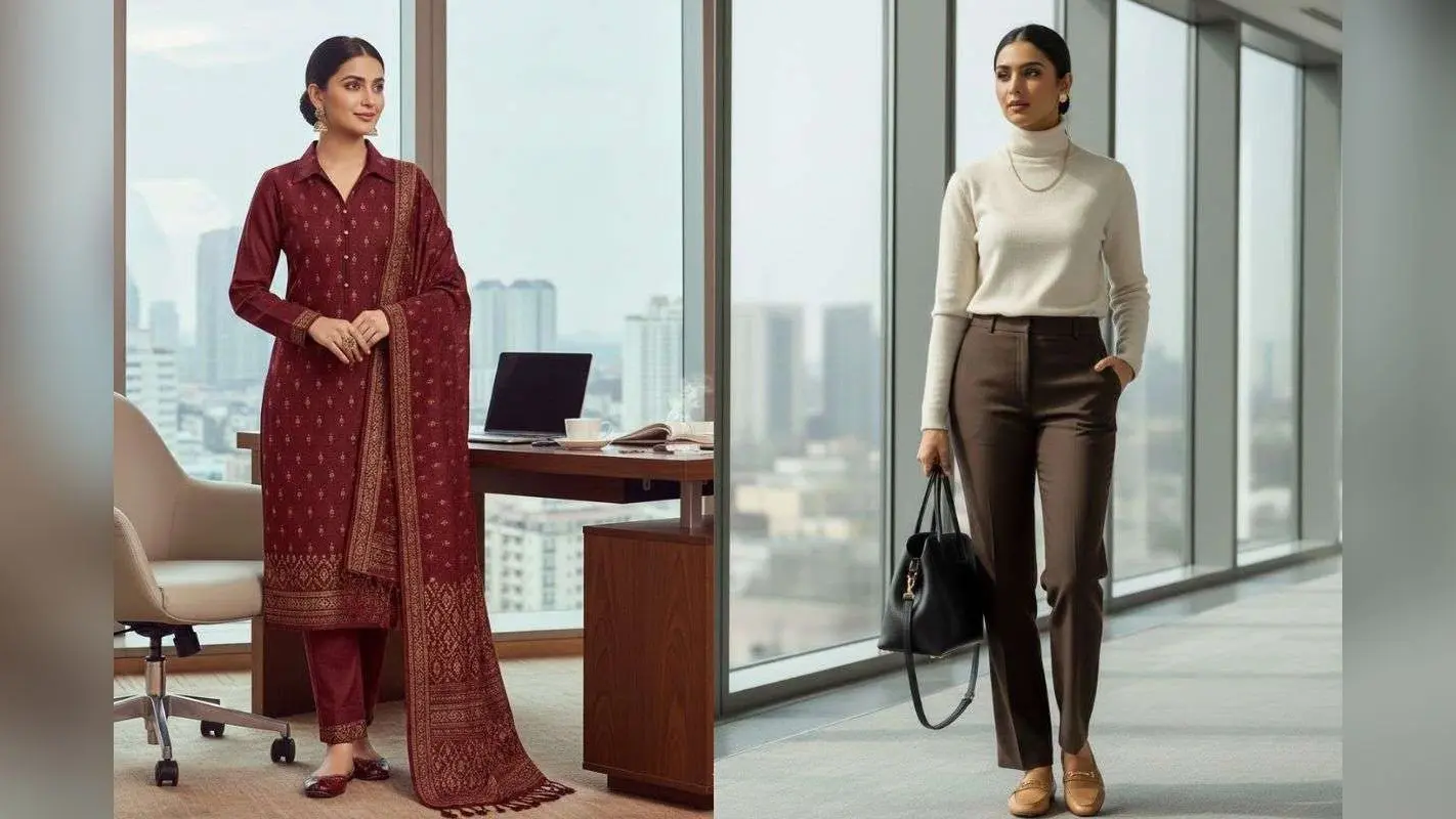 Winter Office Outfit For Women: सर्दियों में ऑफिस पहनकर जाएं ये आउटफिट और पाएं स्मार्ट लुक