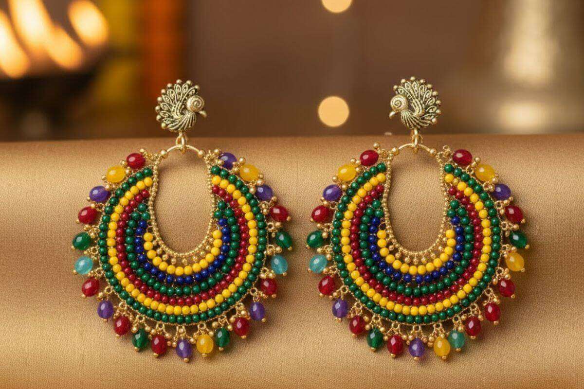 Colourful beads earrings