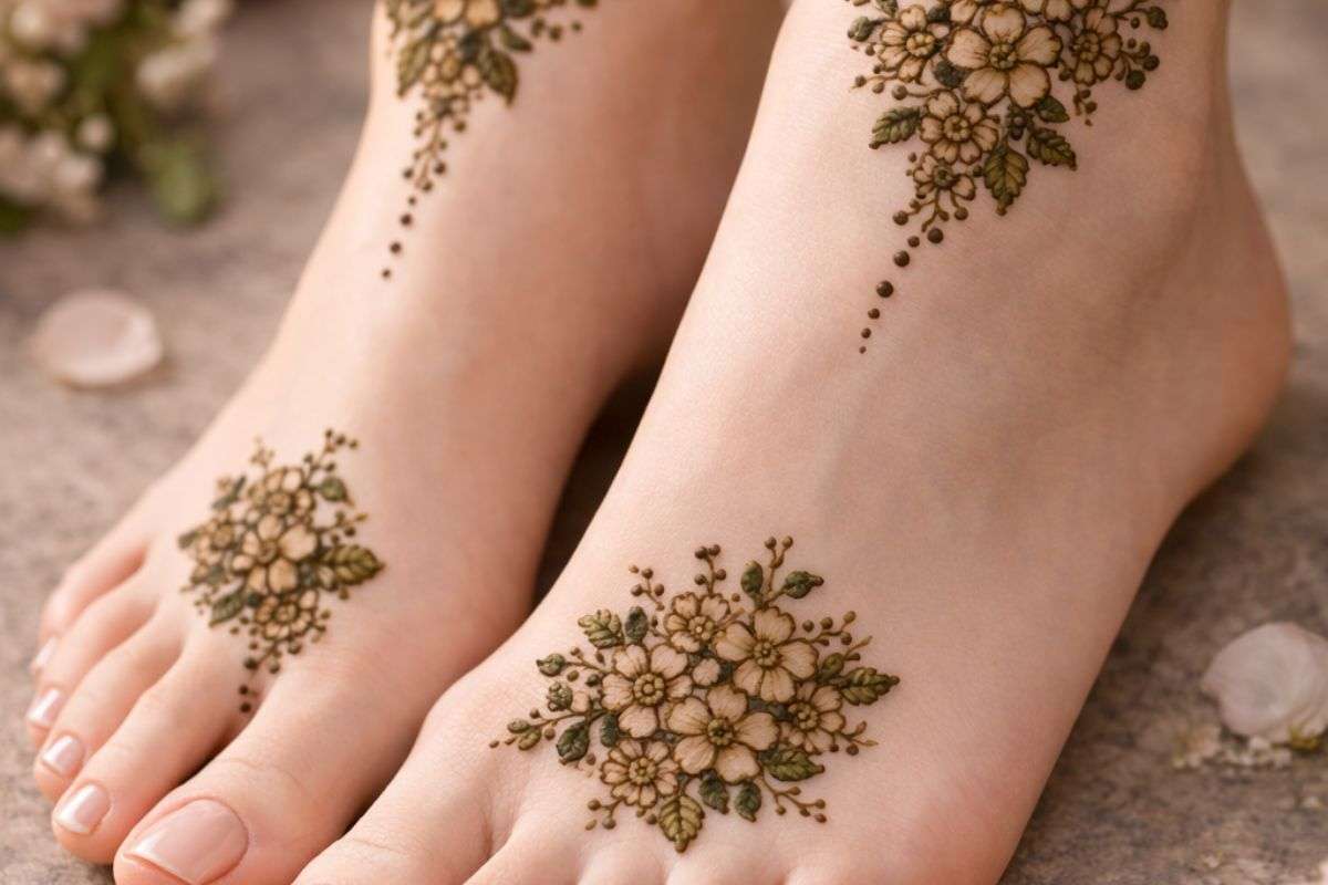 Flower bouquet Mehndi designs