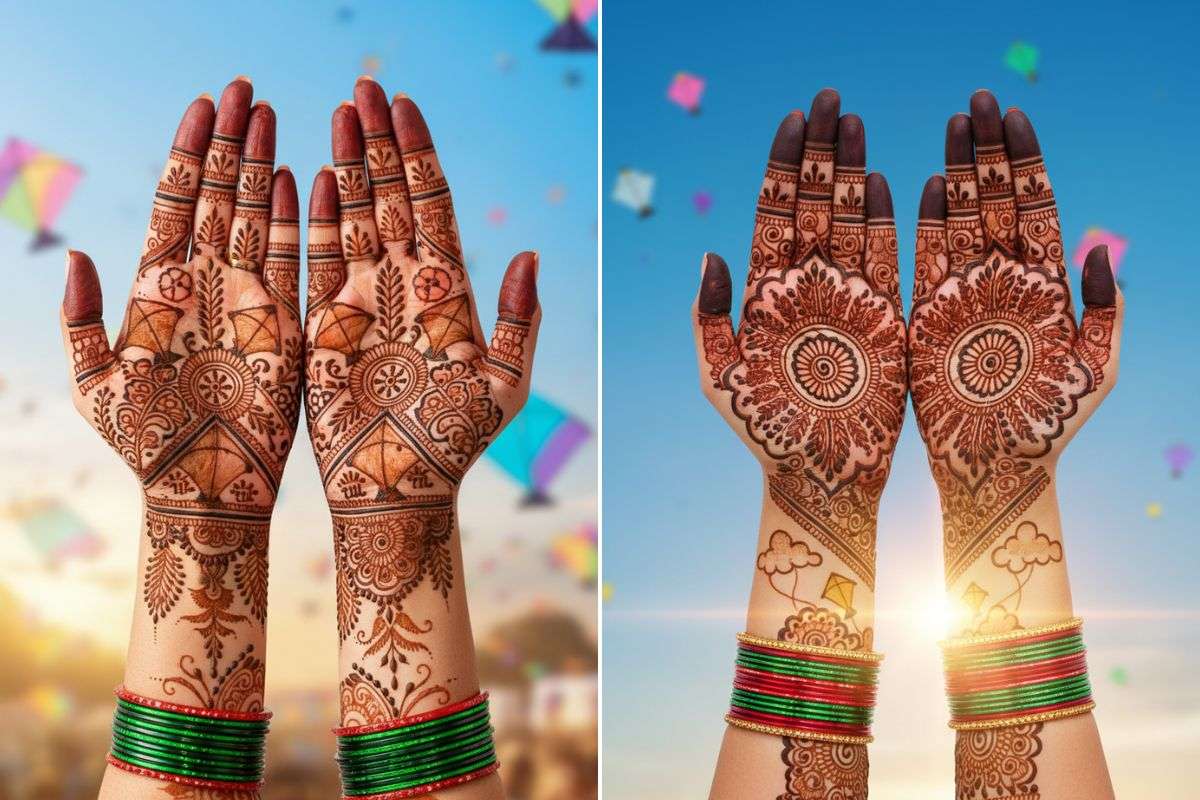 Kite & Sun themed Mehndi Design