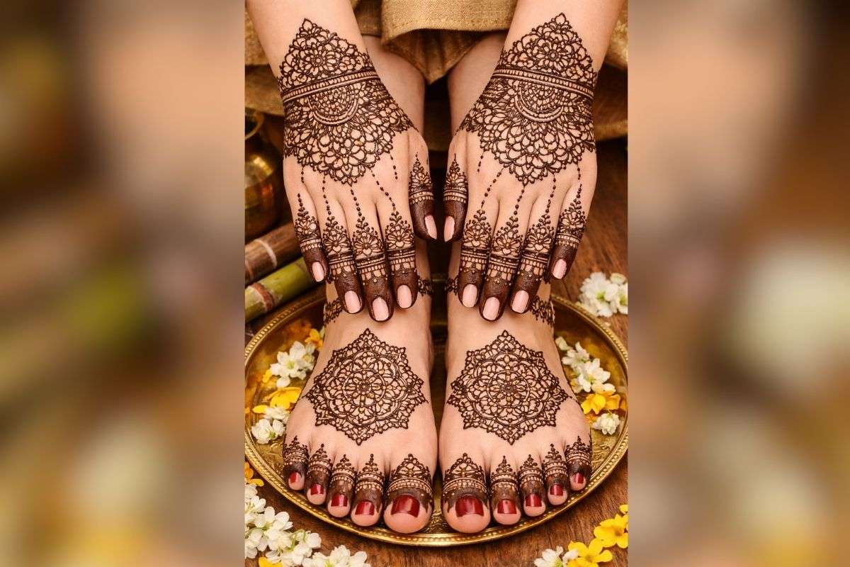 Kolam pattern mehndi design