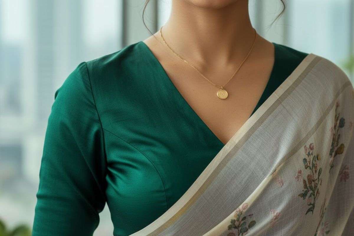 Plain V Neck Blouse