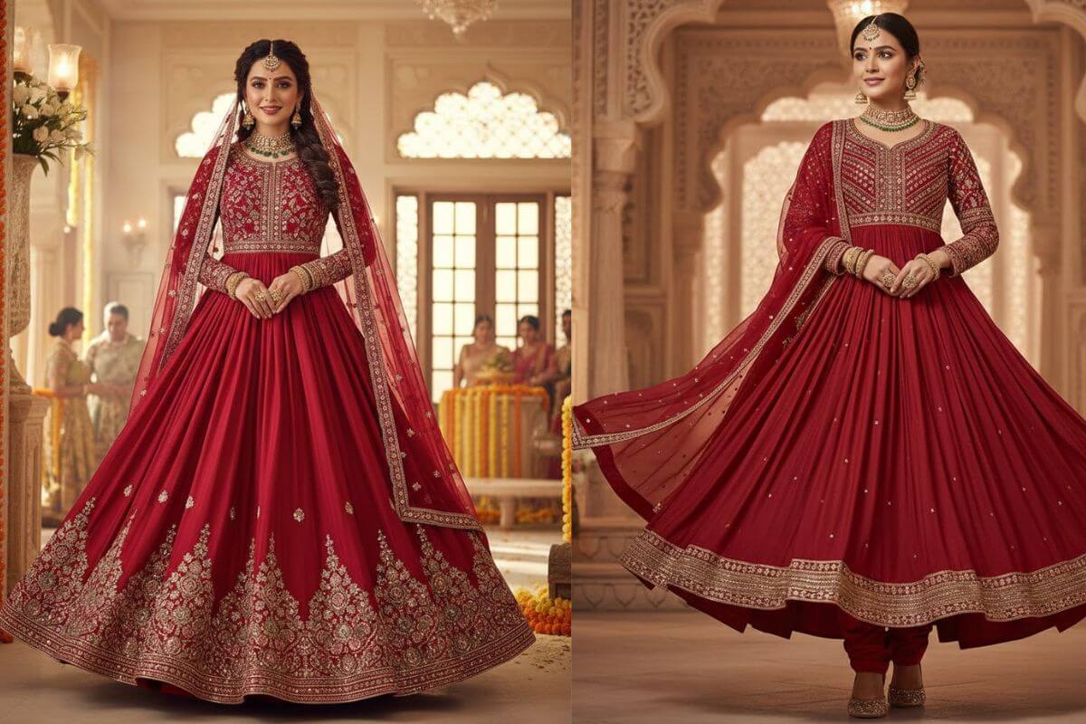  Anarkali Red Suit Design (AI IMAGE)