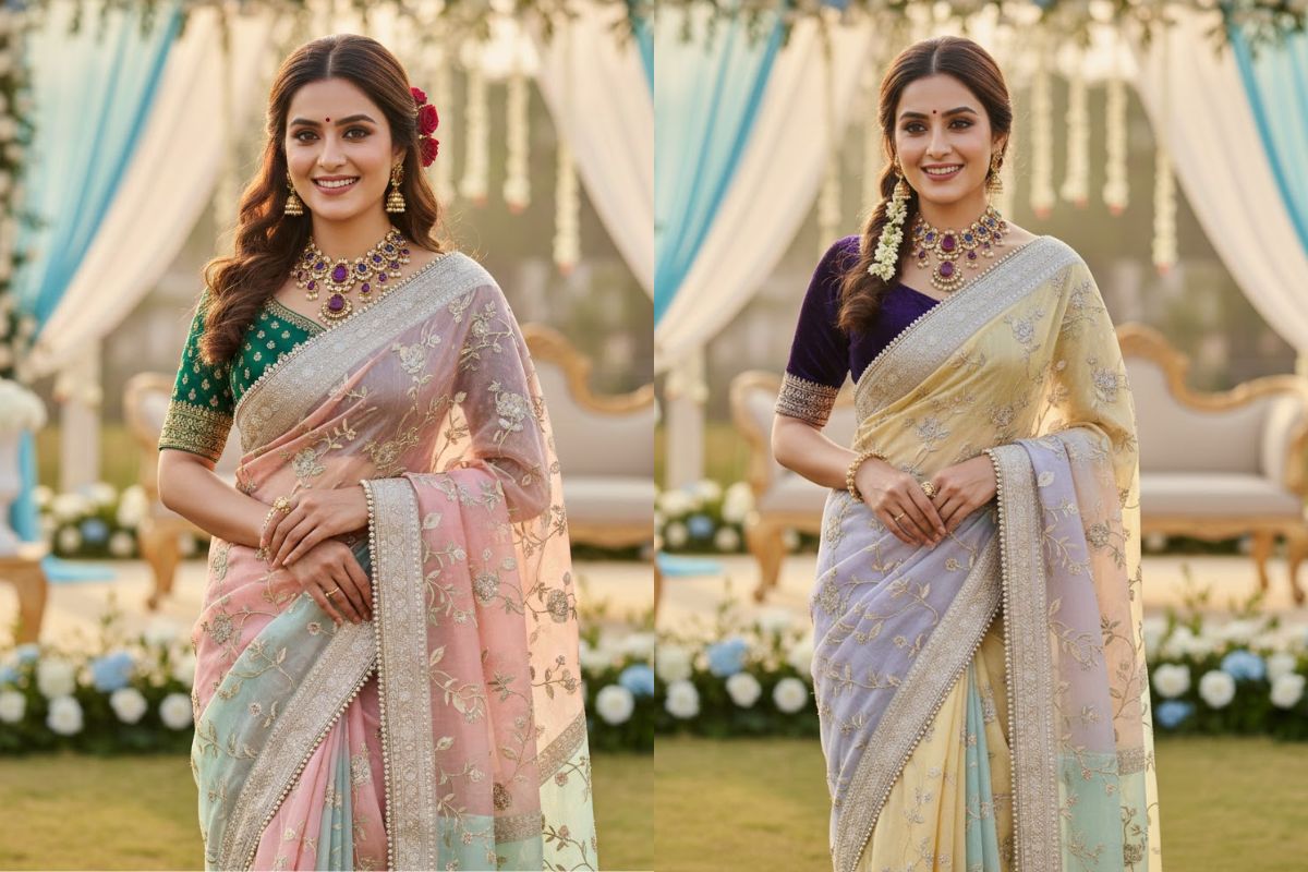 Pastel Shade Saree Design (AI IMAGE)