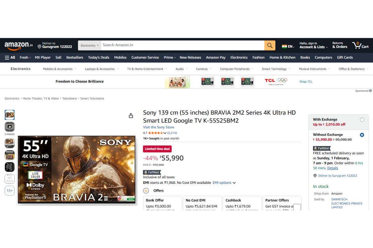 Sony BRAVIA 2M2 Series 4K Ultra HD SmartTV (55 inches)