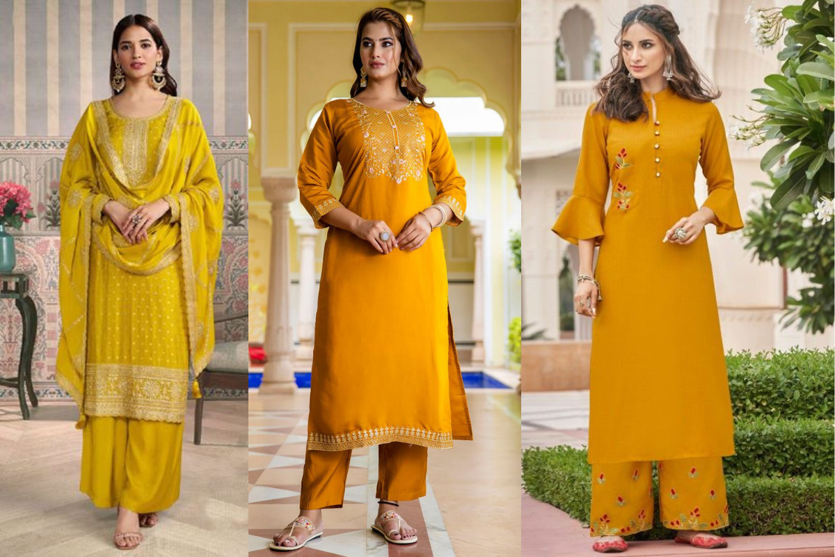 Straight Cut Yellow Suit Design