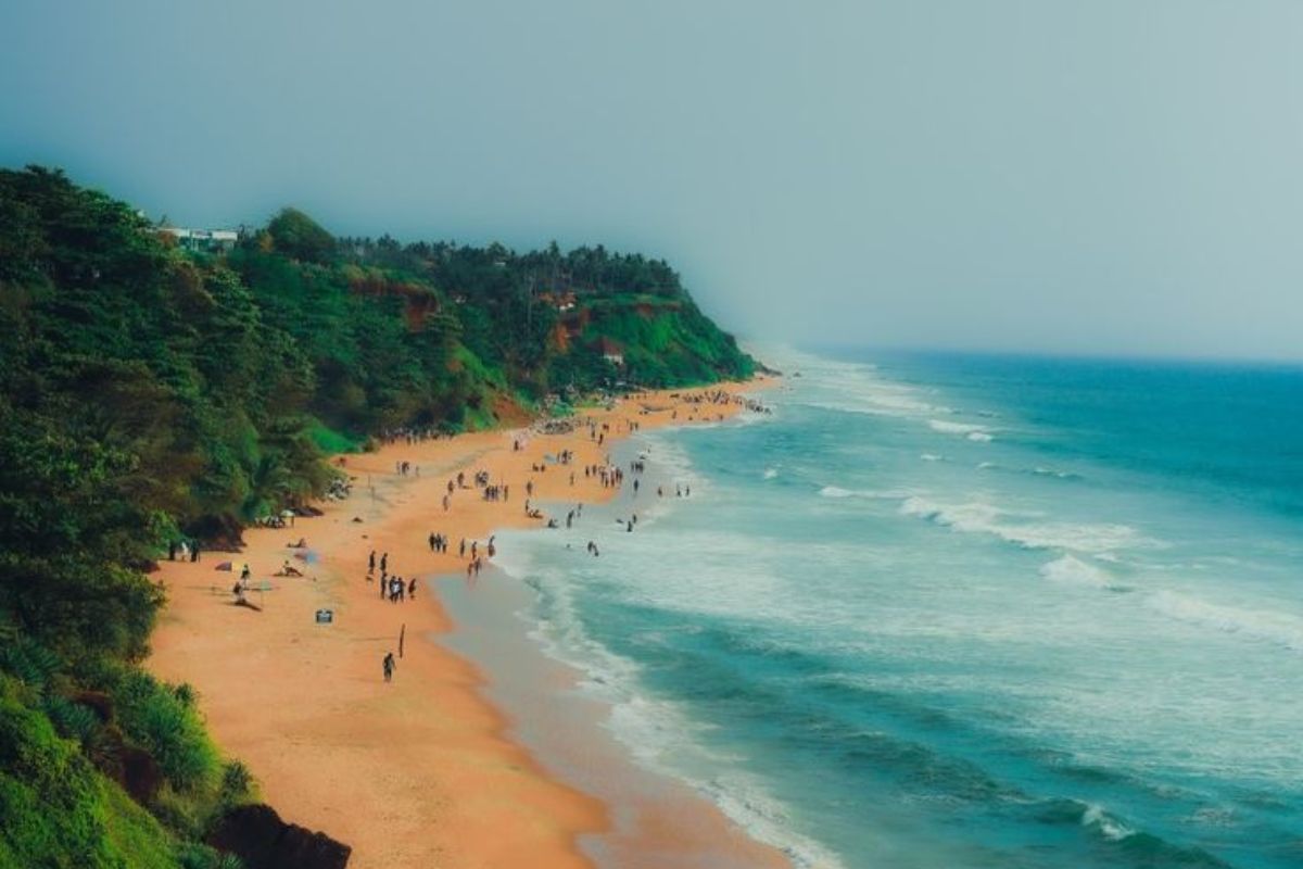 Varkala beach cliff Valentine week special tourist destination