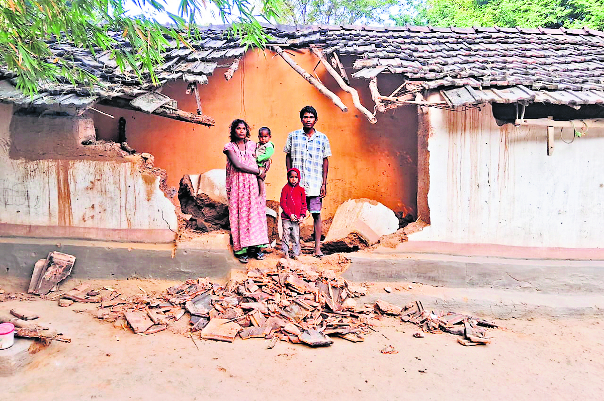 Chaibasa News : दंतैल हाथी ने आठ घरों को तोड़ा, मलबा में दबने से मां व 6 बच्चे समेत 8 लोग घायल
