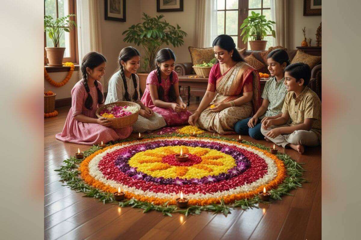 flower petal rangoli