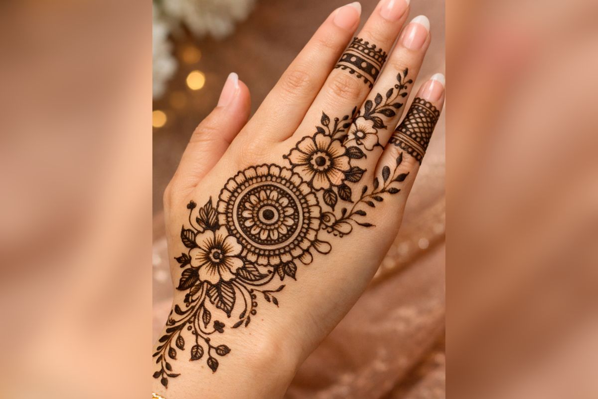 half hand mehndi design