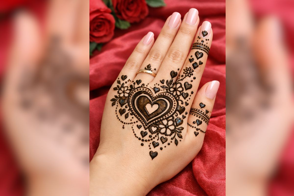 heart shape mehndi design