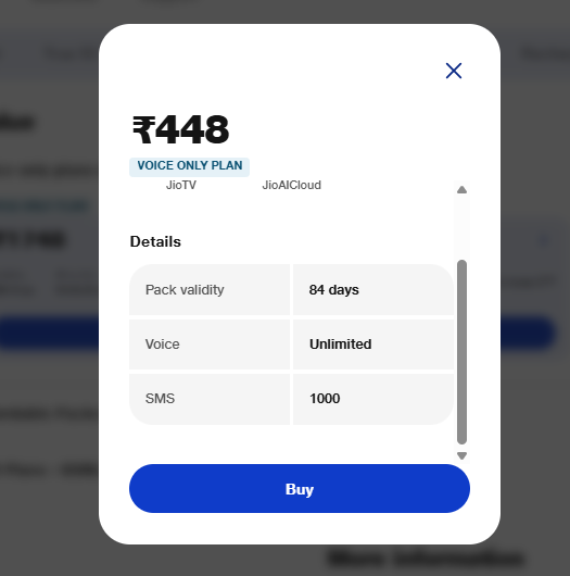 जियो का 448 रुपये वाला प्लान