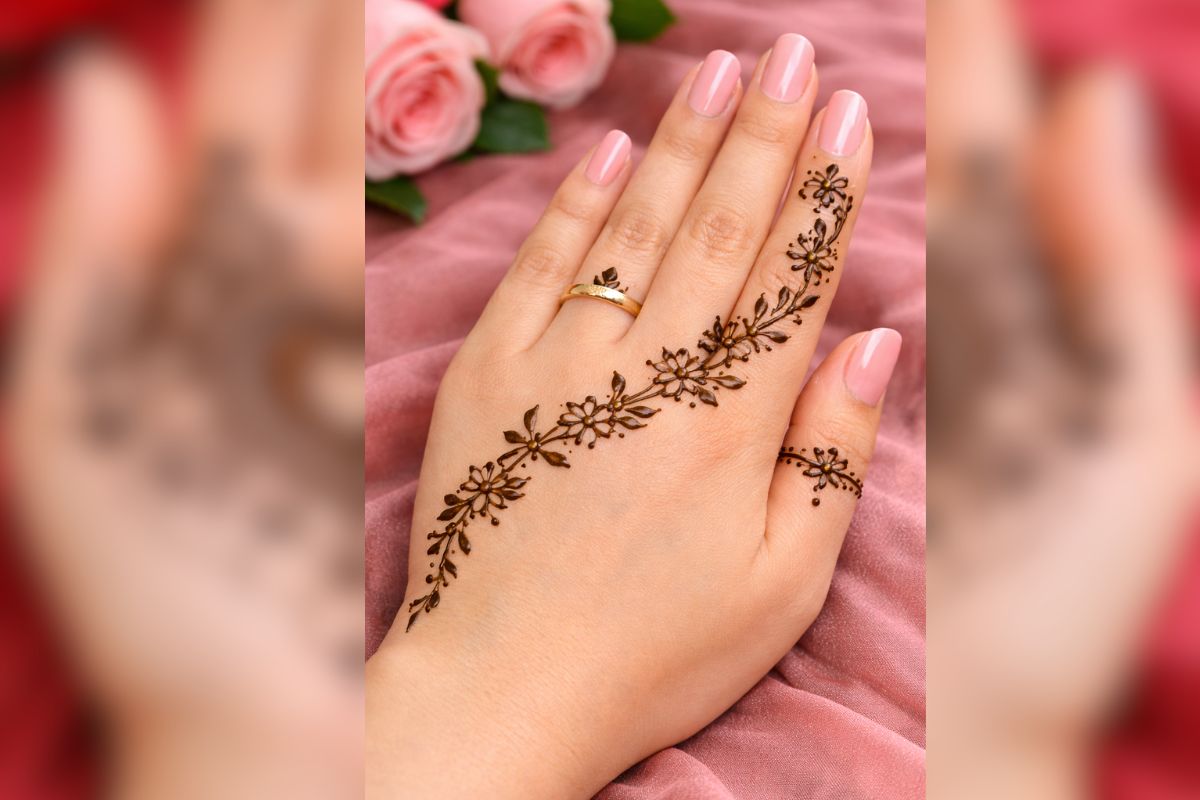 minimal floral mehndi Design (1)