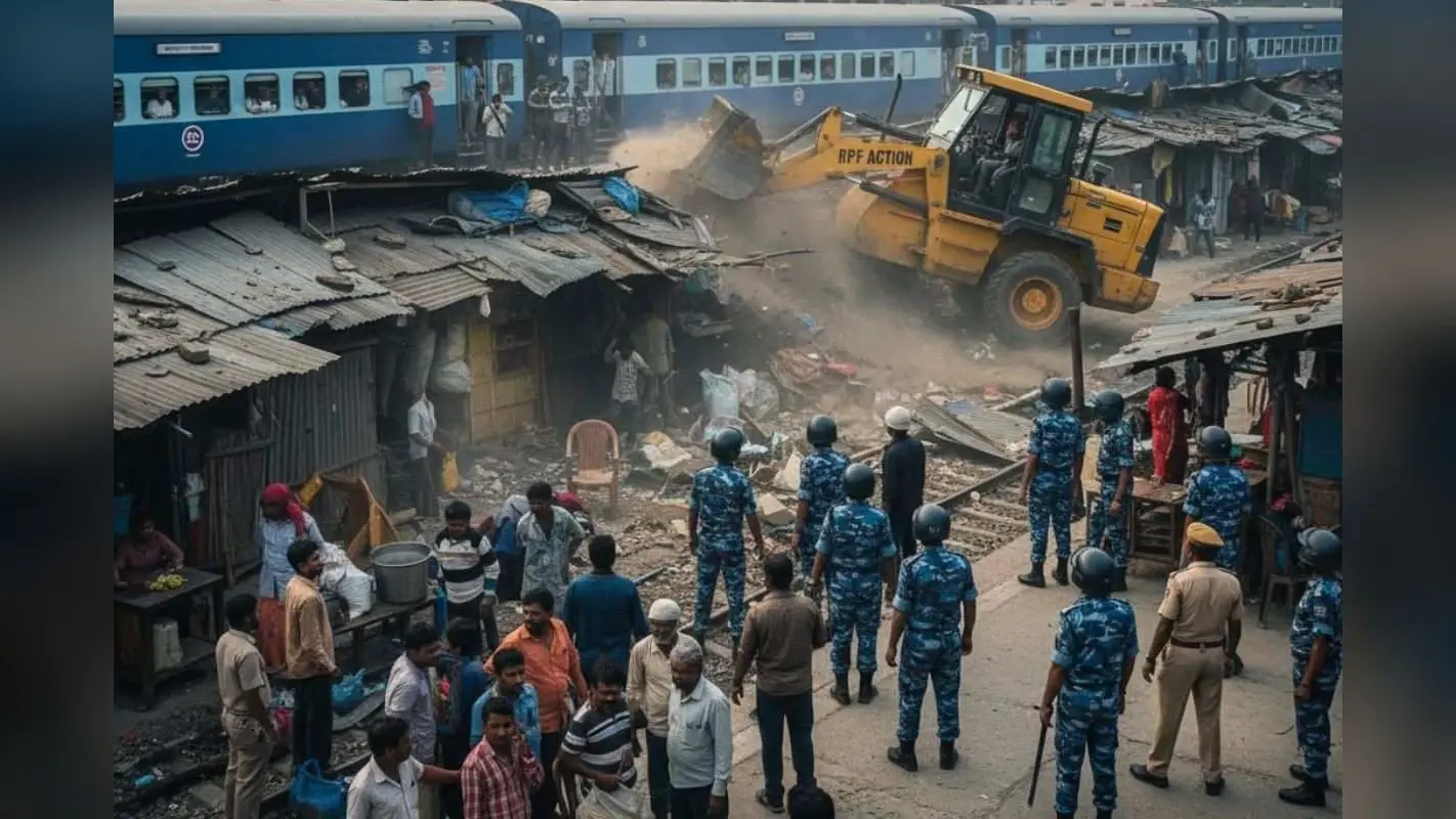 Bulldozer Action: पटना-गया रेलखंड पर चला बुलडोजर, 50 से अधिक अवैध दुकानें ध्वस्त, नदवां स्टेशन के पास मचा हड़कंप