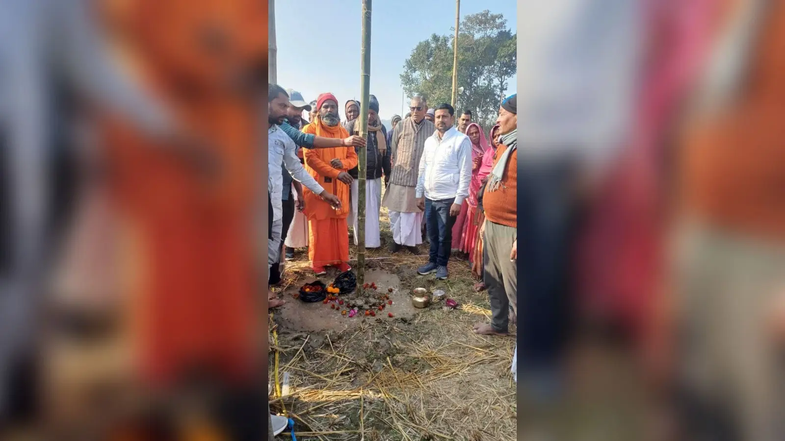 विराट संतमत सत्संग एवं ध्यान अधिवेशन को ले हुआ भूमि पूजन