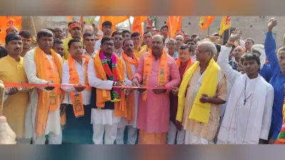 72 घंटे का अखंड एकनाम संकीर्तन को लेकर निकाली गयी कलश शोभायात्रा