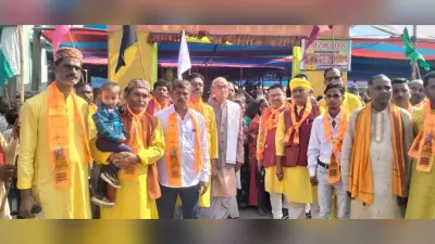 जय श्री राम के जयघोष के साथ निकाली गयी कलश शोभायात्रा