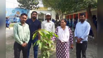 स्कूल परिसर में पौधारोपण कर लिया गया पर्यावरण संरक्षण का संकल्प