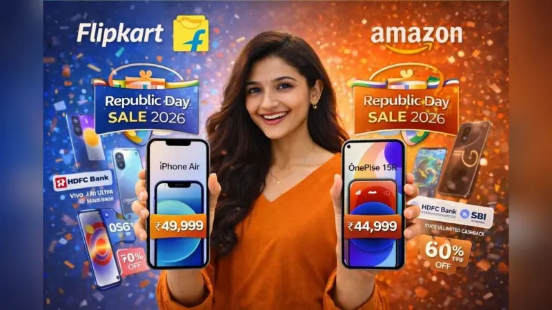 Republic Day Sale 2026: अमेजन और फ्लिपकार्ट पर भारी डिस्काउंट्स, मिलेंगे बेस्ट स्मार्टफोन डील्स