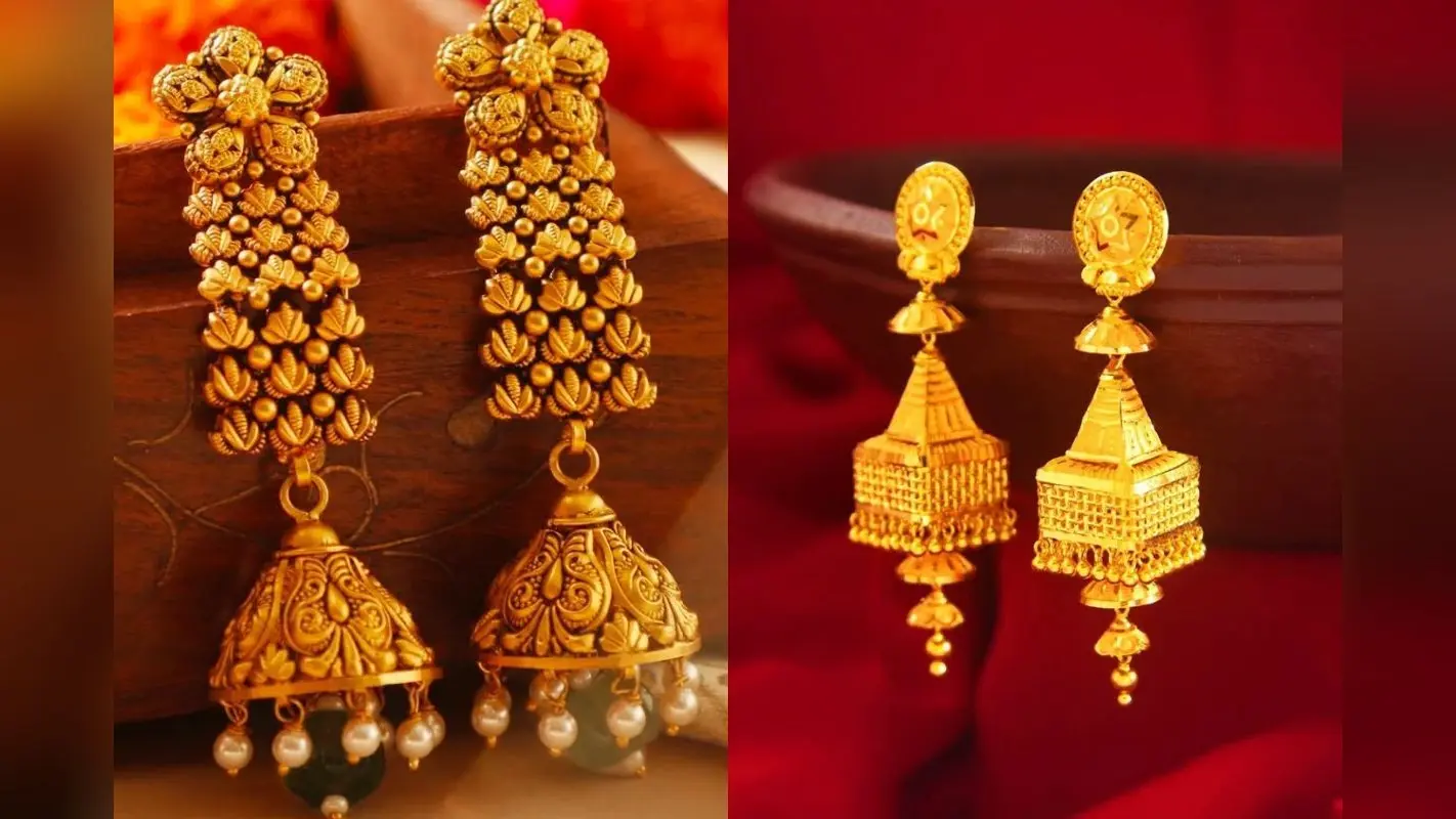 Latest Gold Madhubala Jhumka Design: दुल्हन जैसी खूबसूरती पाने के लिए बेस्ट हैं मधुबाला झुमका डिजाइन