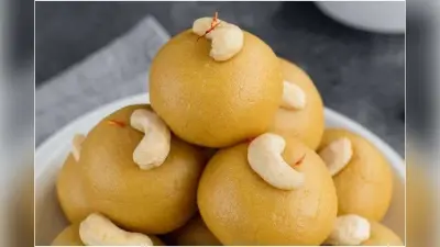 Kaju Besan Laddu Recipe in Hindi: मकर संक्रांति पर मिनटों में बनाए हलवाई जैसे दानेदार काजू बेसन लड्डू