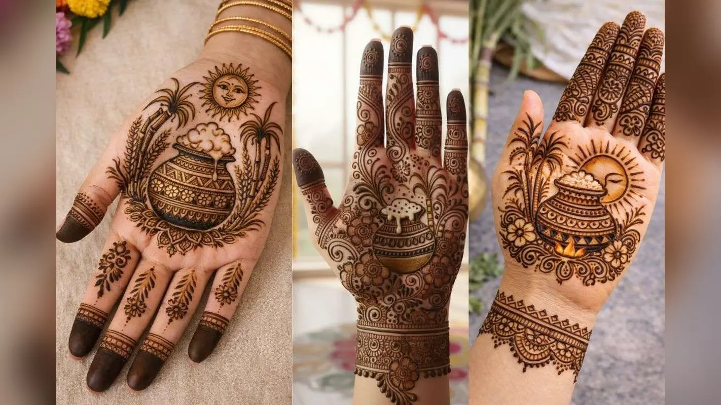 Simple Pongal Mehndi Design: पोंगल पर हाथों में सजाएं सूरज और गन्ने की शुभ मेहंदी डिजाइन, देखने वाला हर कोई करेगा तारीफ