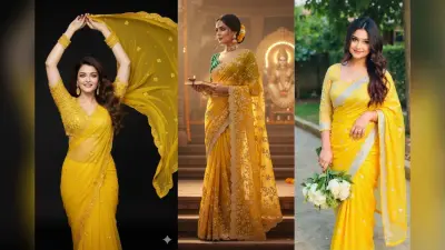 Yellow Organza Saree For Basant Panchami: सिल्क छोड़ ट्राई करें येलो आर्गेंजा साड़ी, सरस्वती पूजा पर लगेंगी अप्सरा