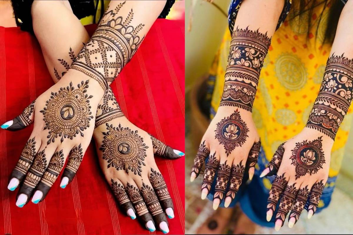 Center Mehndi Design for Mahashivratri