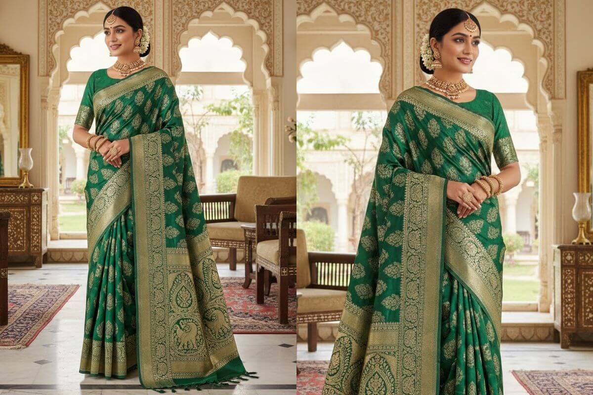 Green Banarasi Saree Design (AI IMAGE)